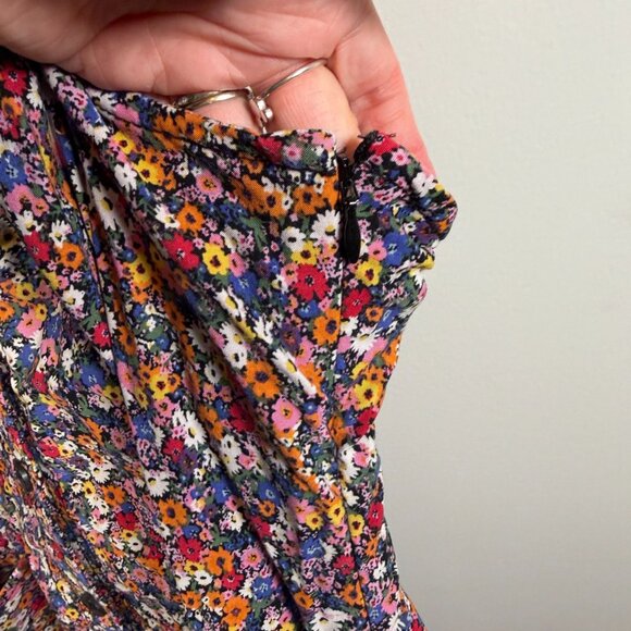 Maeve Anthropologie Amelia Floral Halter Collared Mini Dress Size Small Retro - Picture 6 of 10